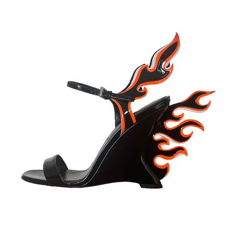 prada flame heels release date|Prada flame wedge.